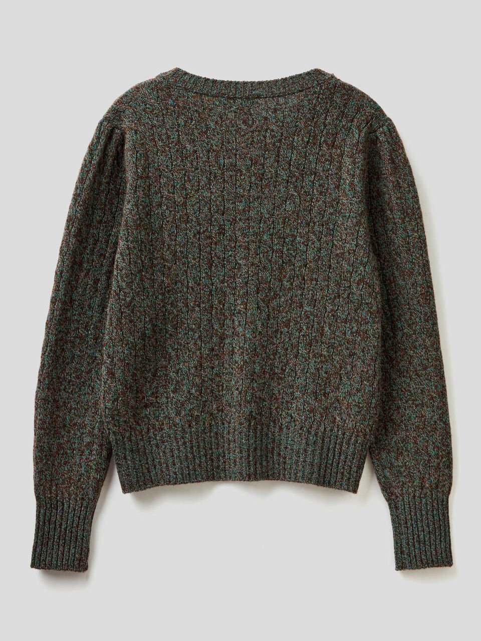 Cable knit cardigan in pure Shetland wool image number 2