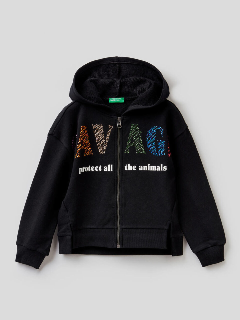 Sweatshirt with print and colorful studs image number 1