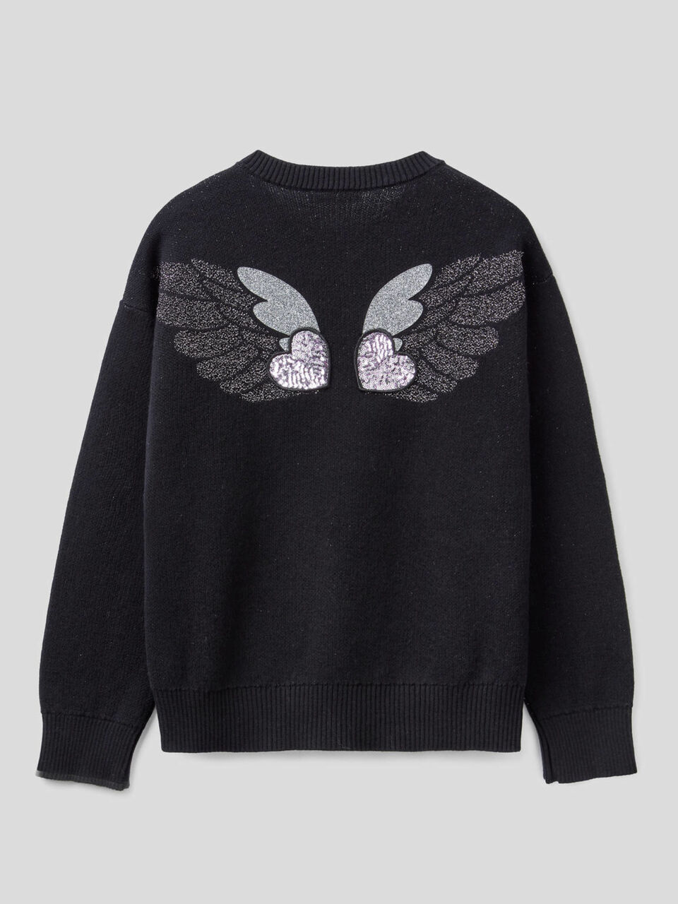 Crew neck top with inlay image number 2