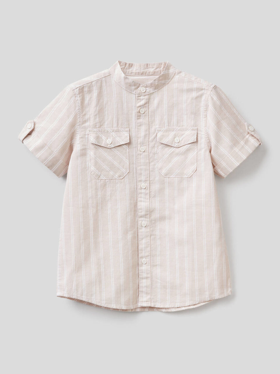 Striped shirt with short sleeves image number 1