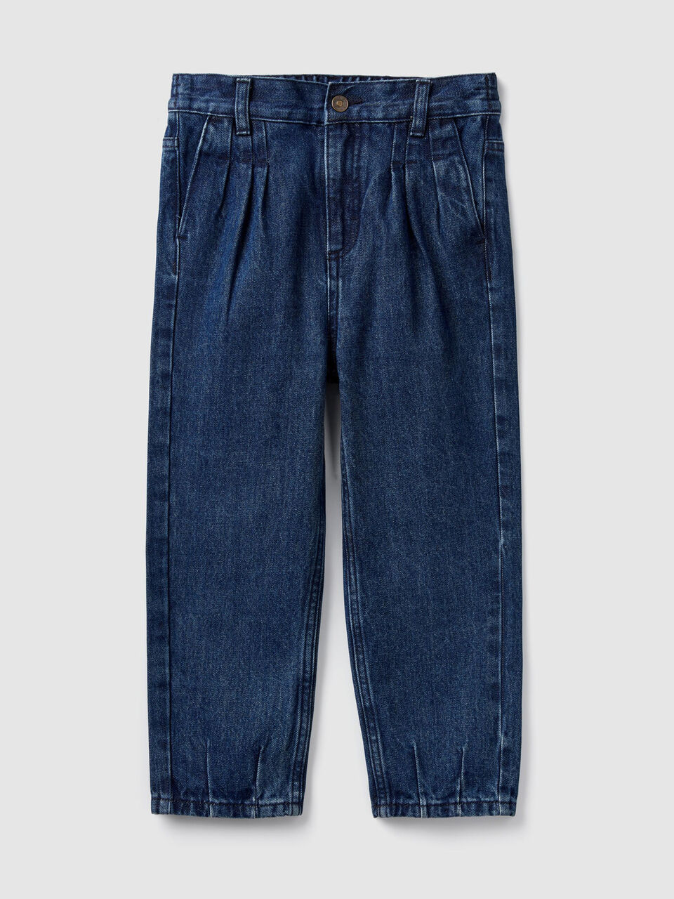 High-waisted denim trousers image number 1