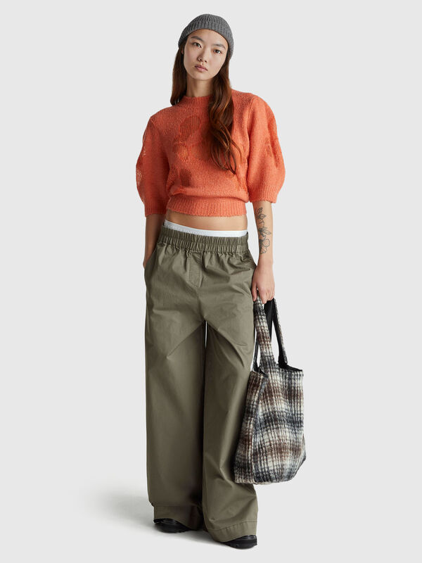 Wide trousers in pure cotton Wide trousers in pure cotton Women