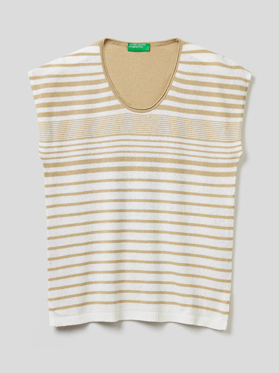 Striped 100% cotton sweater image number 1