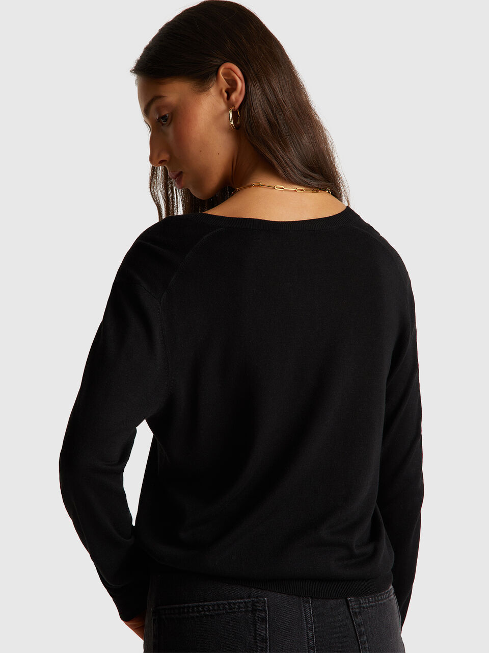 V NECK SWEATER L/S Women image number null