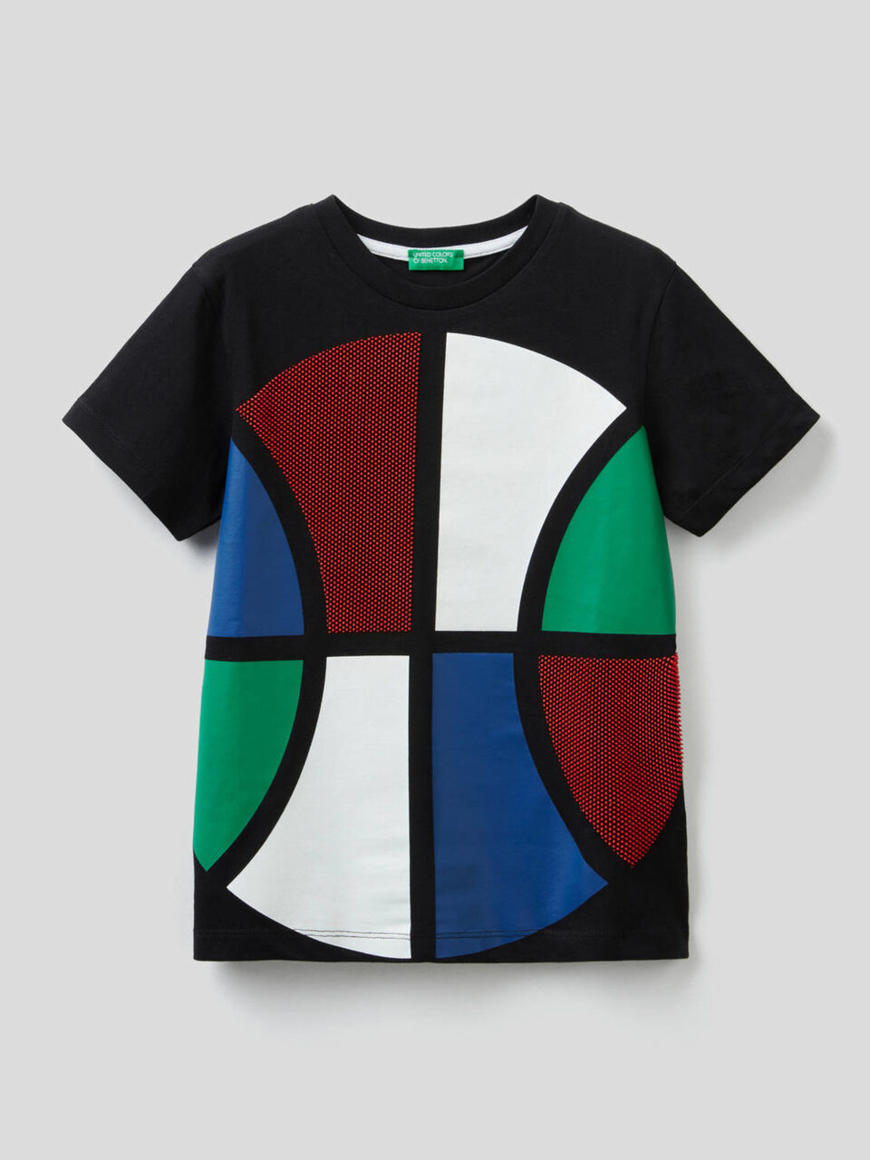Cotton t-shirt with 3D print image number 1