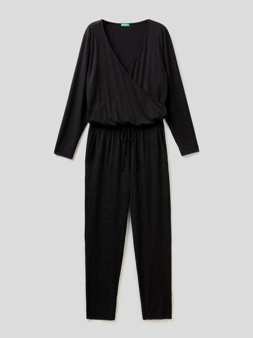 Flowy one-piece V-neck jumpsuit image number 1