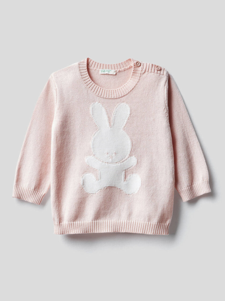 100% cotton sweater with inlay image number 1