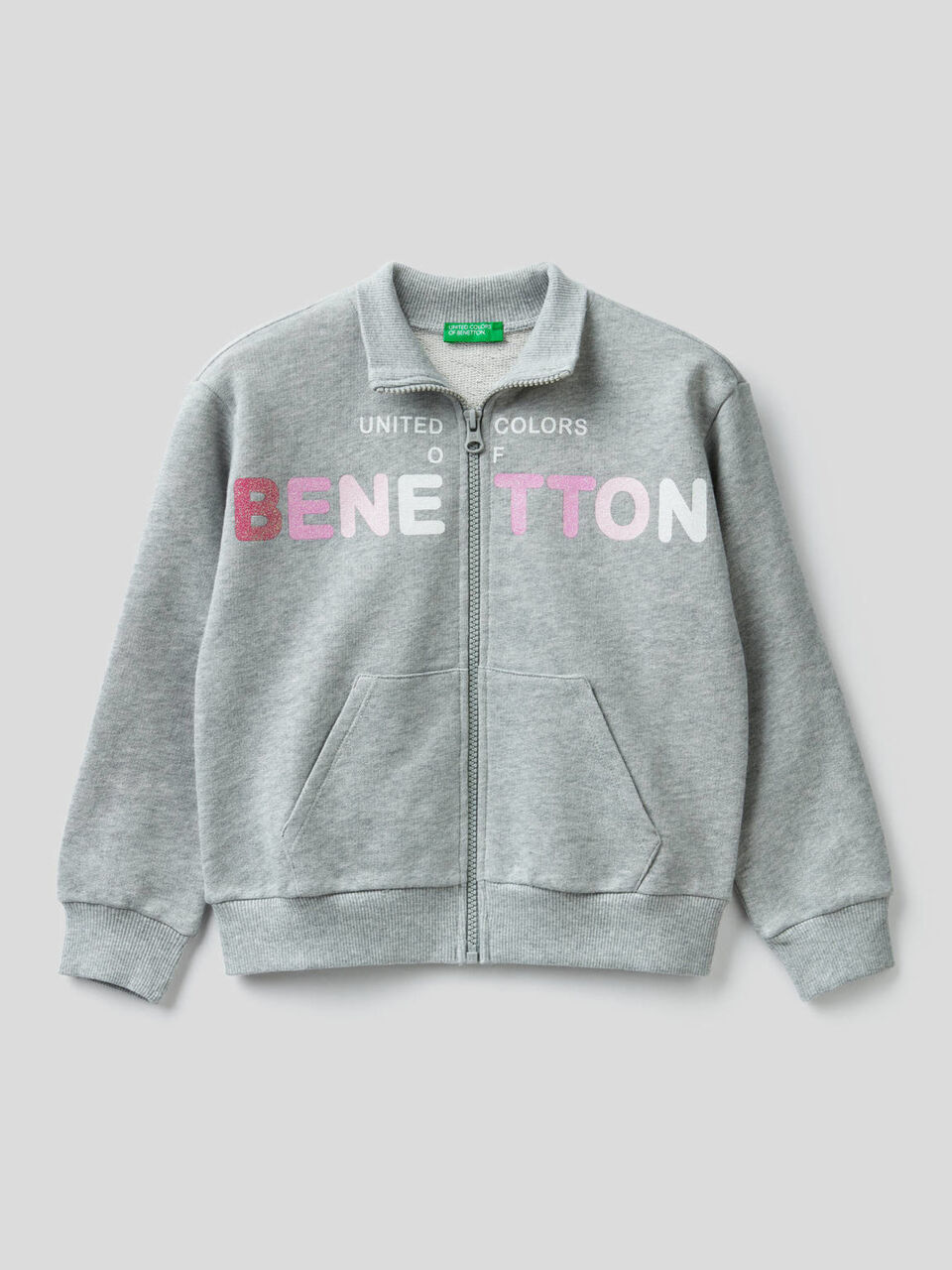 Pure cotton sweatshirt with zipper image number 1