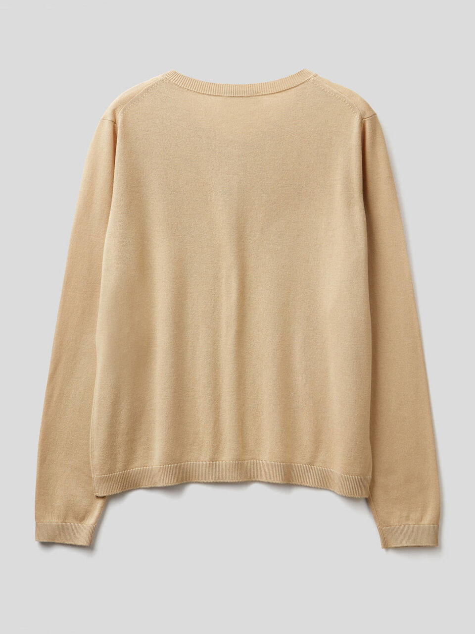 Cotton blend crew neck cardigan image number 2