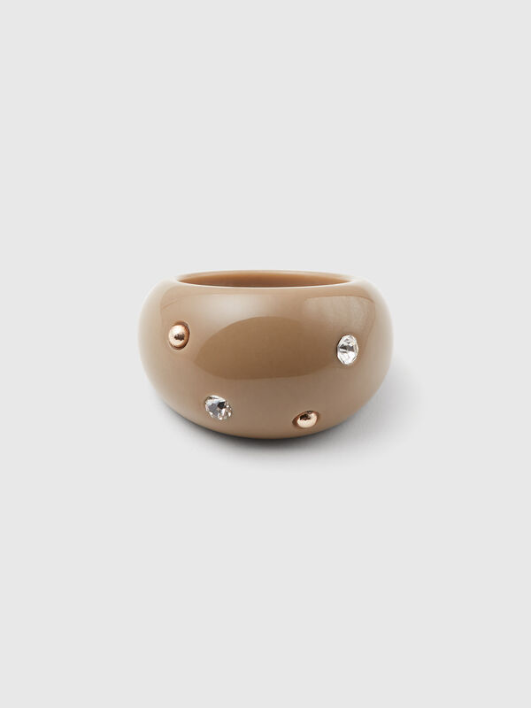 Camel ring with rhinestones and studs Women