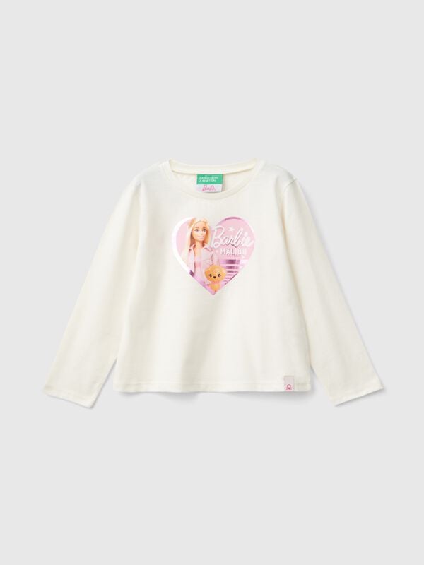 Cream Barbie t-shirt with glossy print Junior Girl