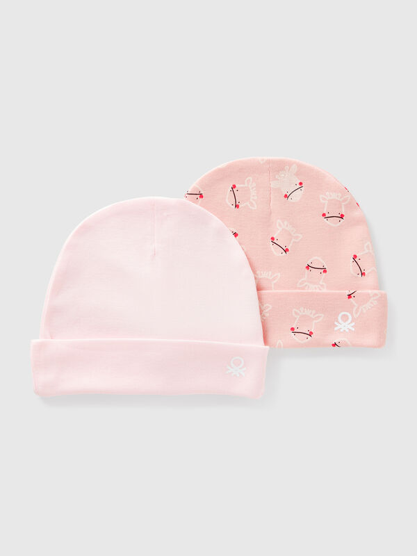 Two hats in cotton New Born (0-18 months)