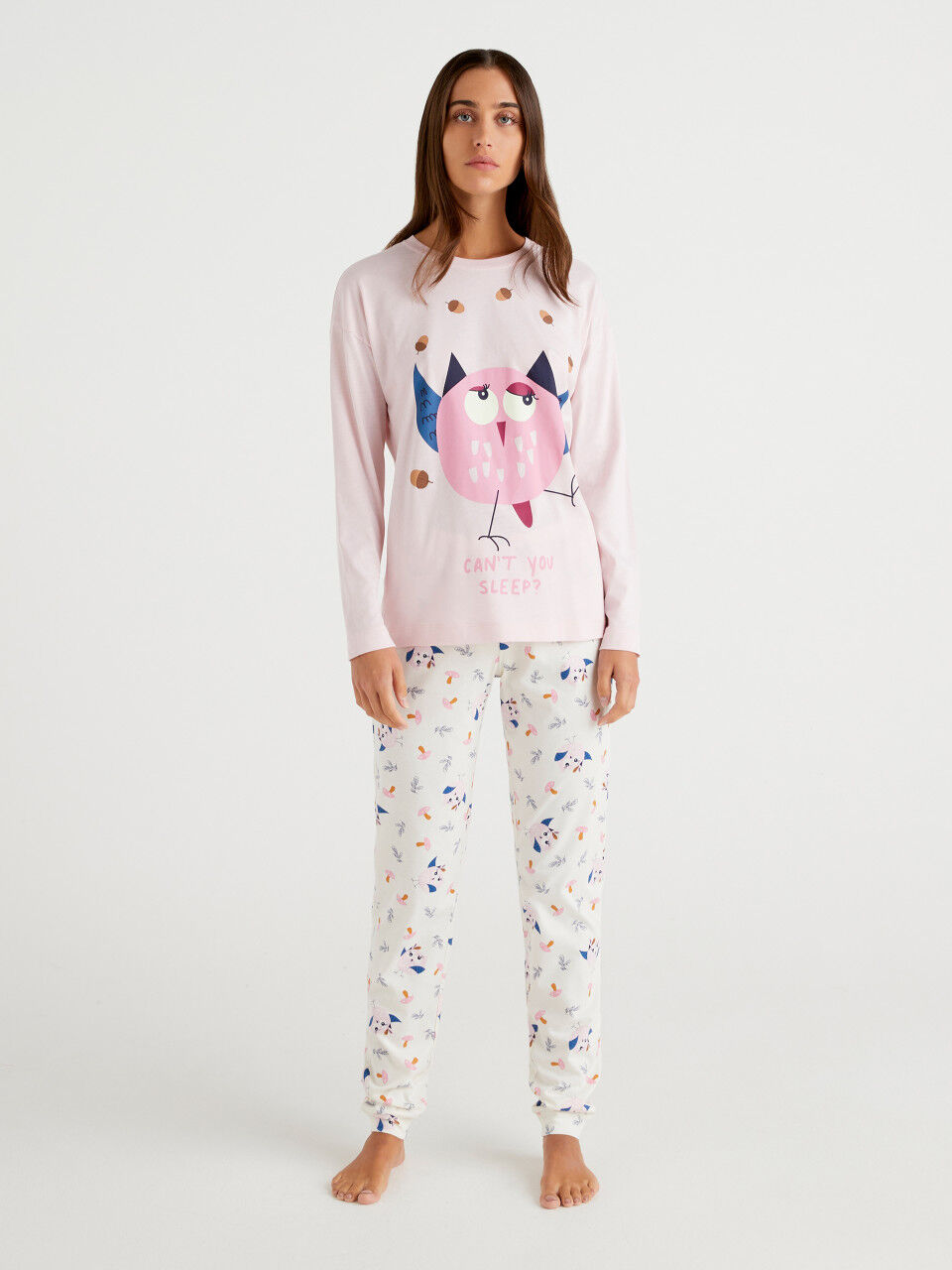 Warm pyjamas with owl print