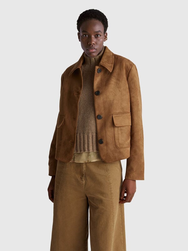 Suede-effect jacket Suede-effect jacket Women
