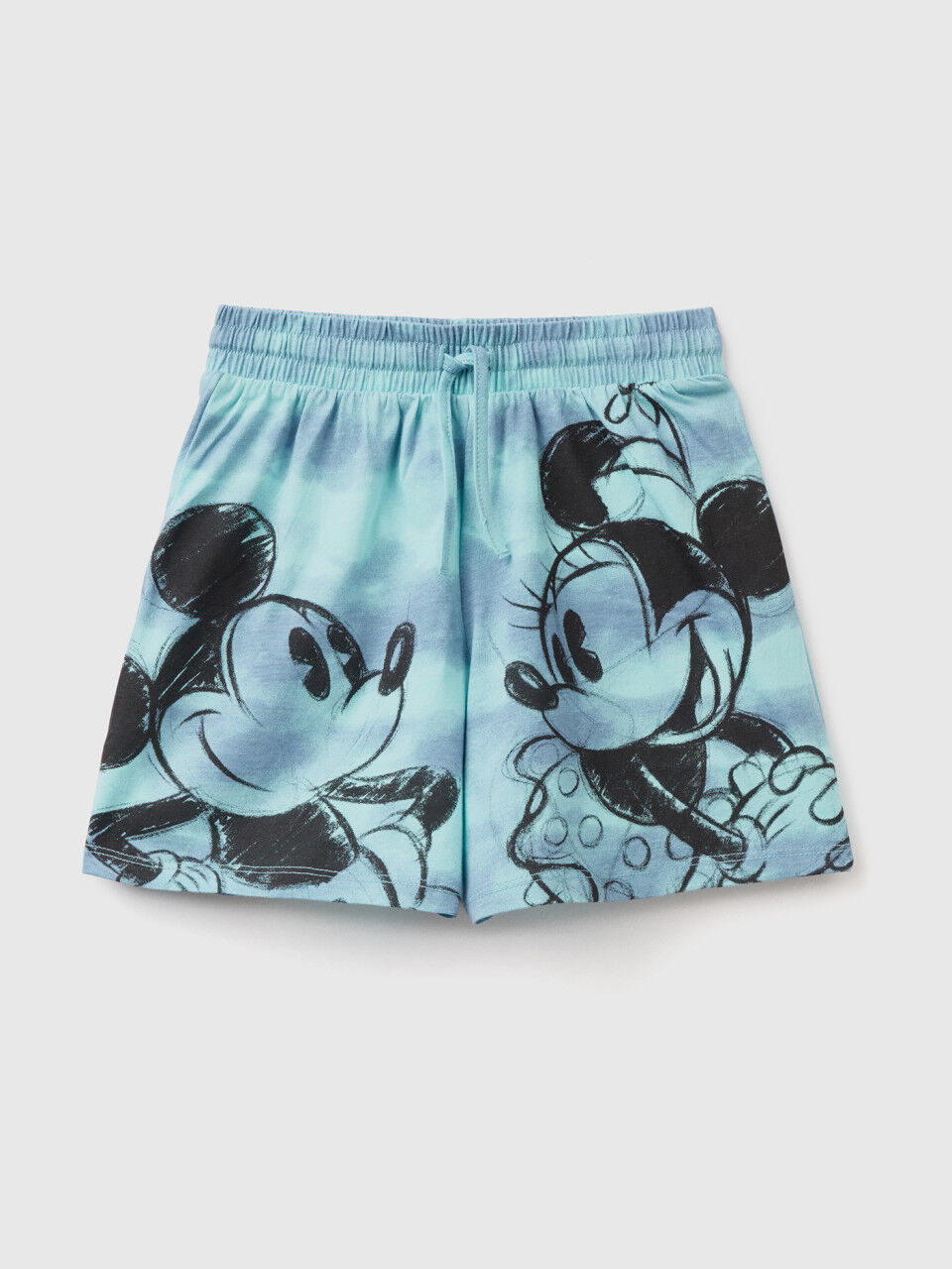 Tie-dye shorts with Disney print