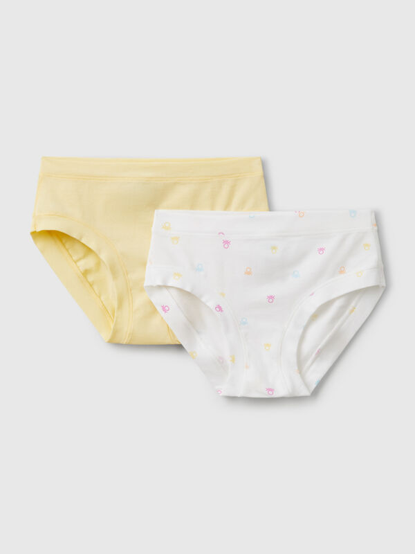 Two pairs of underwear in stretch  cotton Junior Girl