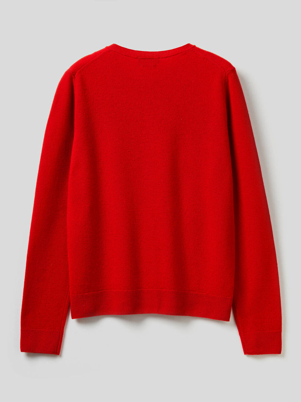 Crew neck cardigan in pure virgin wool image number 2