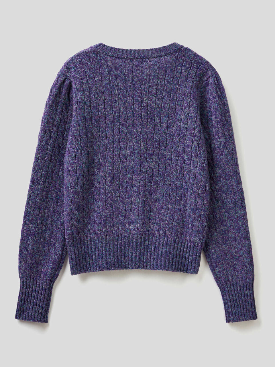 Cable knit cardigan in pure Shetland wool image number 2
