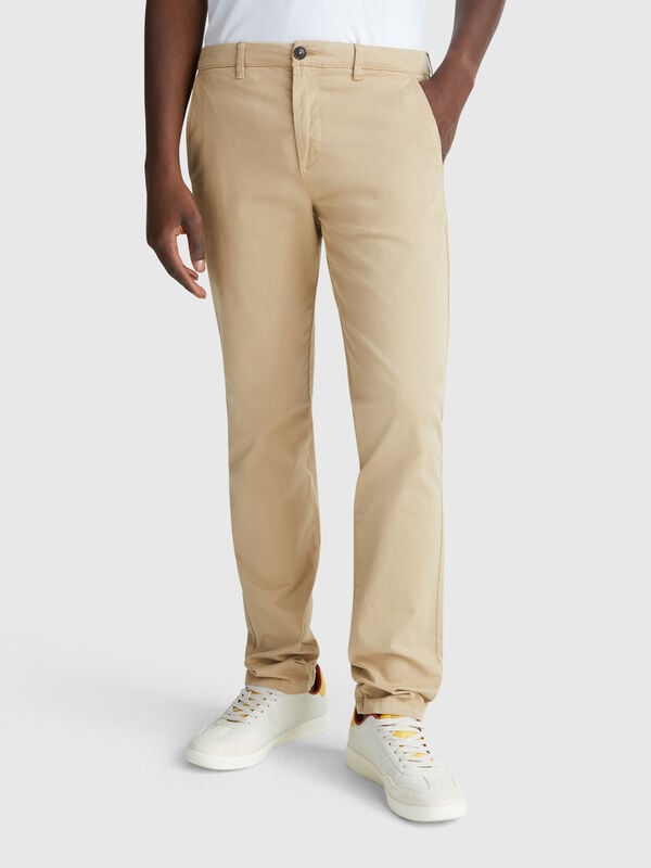 Slim fit cotton chinos Men