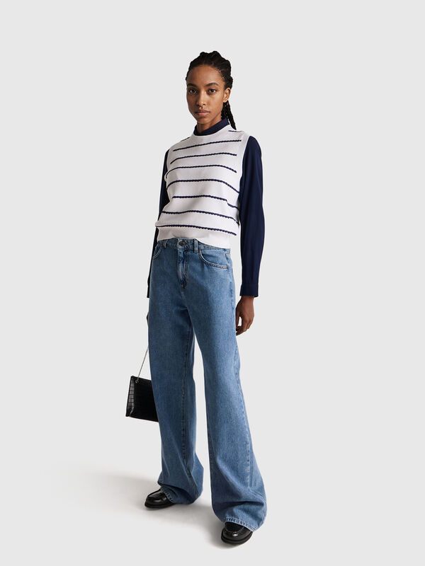 Jacquard vest in viscose blend Women