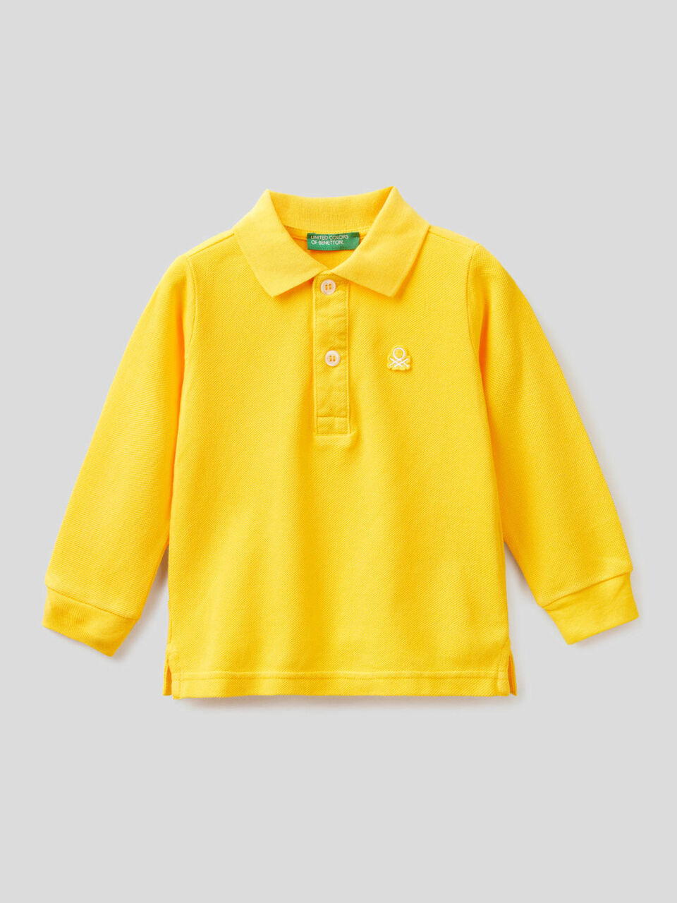 Long sleeve polo in organic cotton image number 1