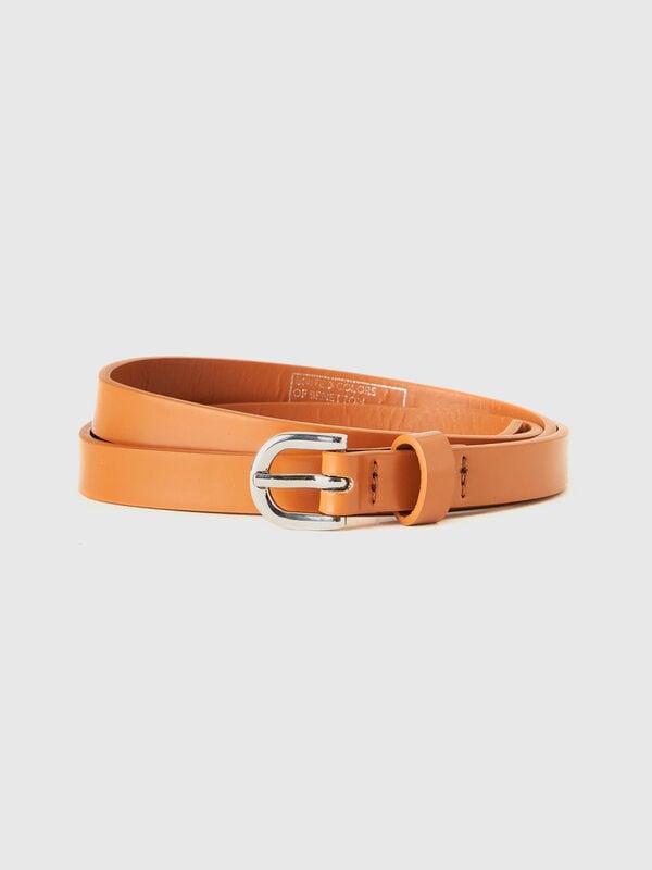 Low synthetic patent leather belt Women