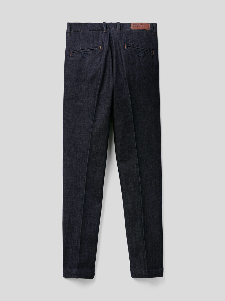 Denim chinos in stretch cotton image number 2