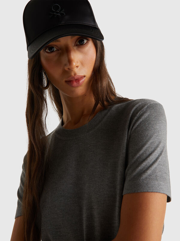 Short sleeve top in silk blend Women