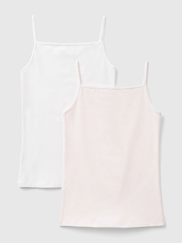 Two camisoles in stretch cotton Junior Girl