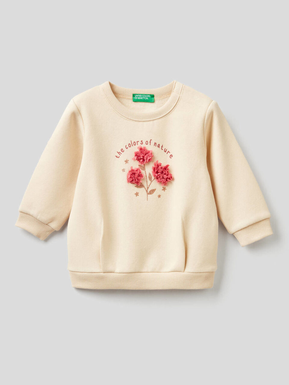 Sweatshirt with petal look applique image number 1