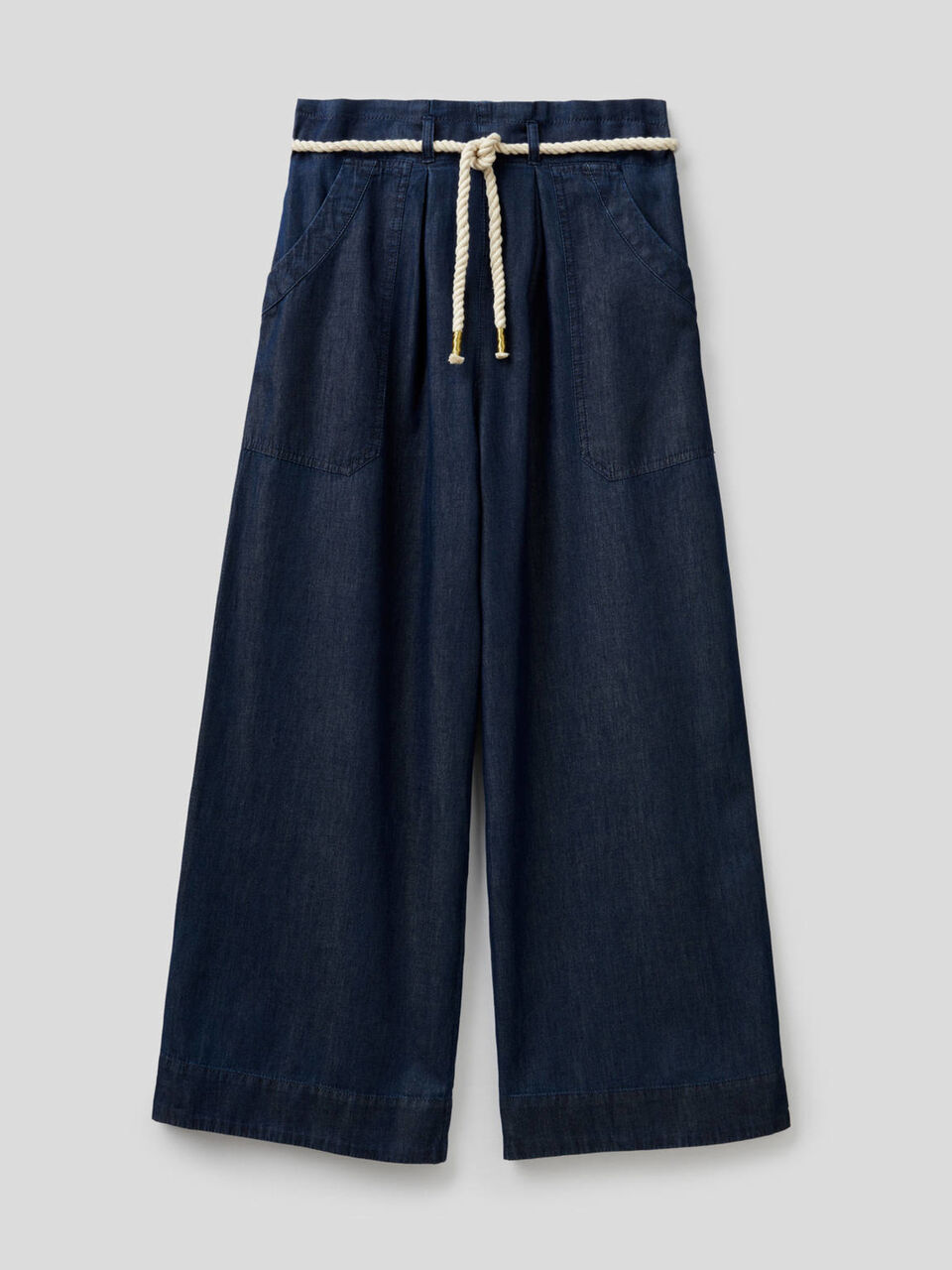 Palazzo pants with belt image number 1