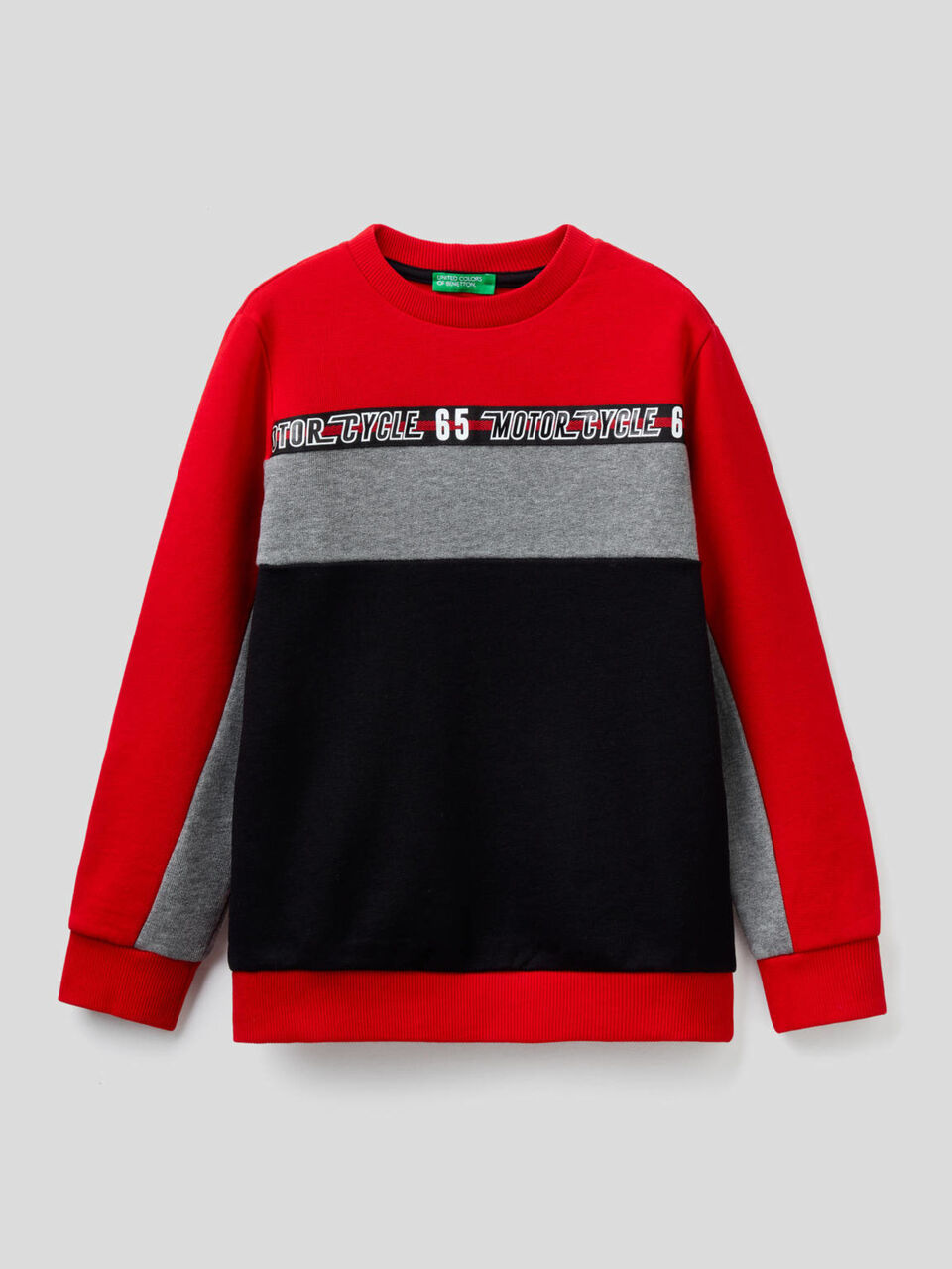 Color block sweatshirt in 100% cotton image number 1
