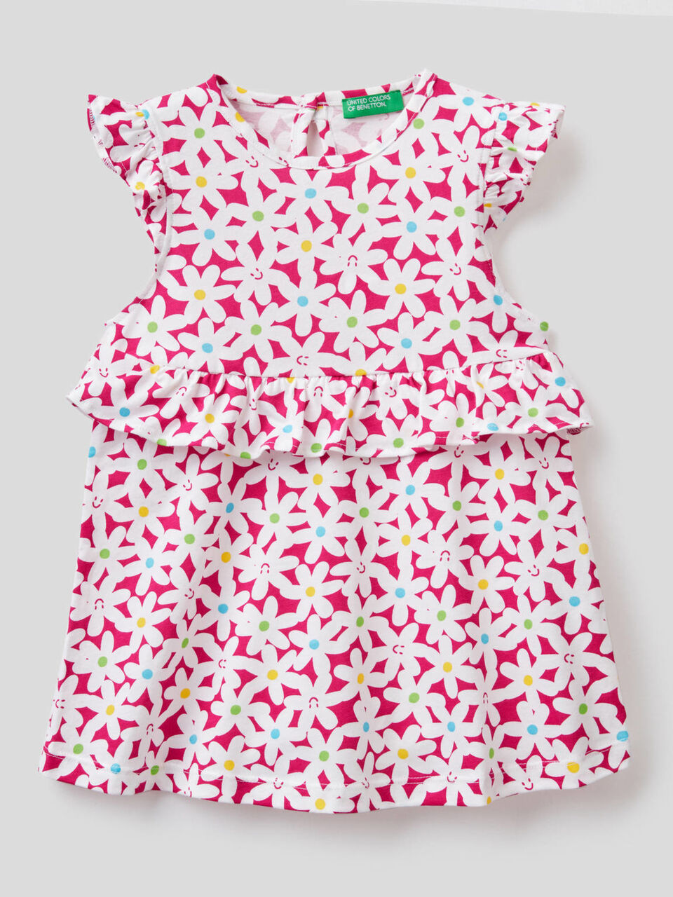 Dress in 100% cotton with frill image number 1