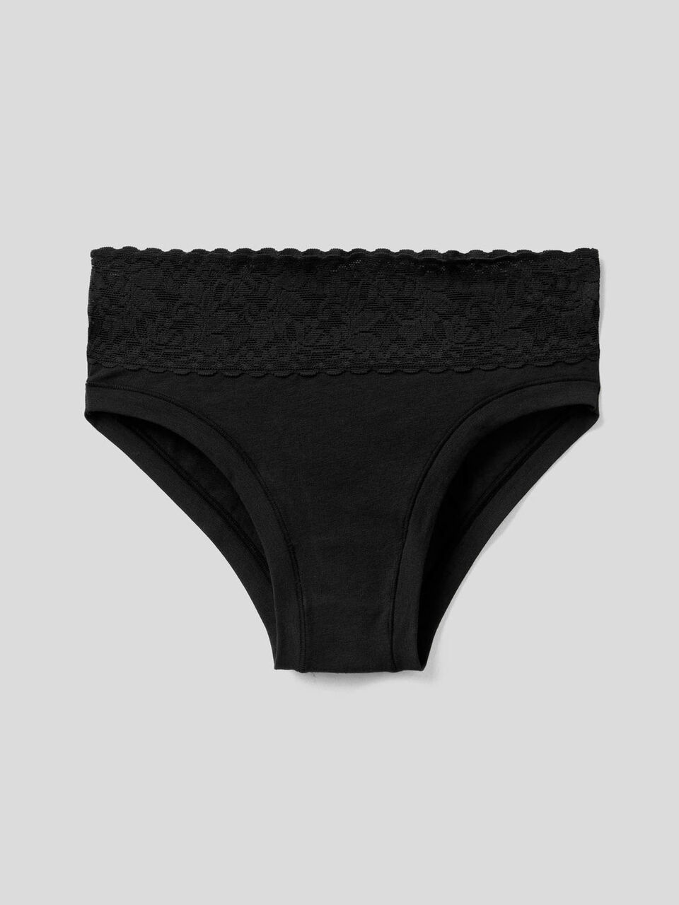 Underwear with lace in stretch cotton image number 1