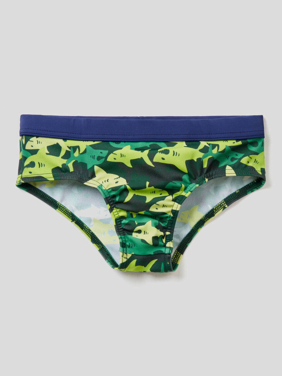 Camouflage shark pattern swim bottoms image number 1