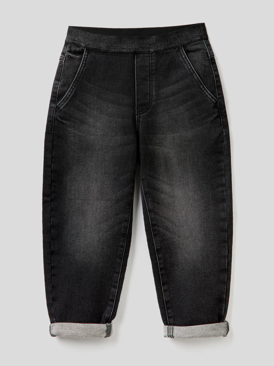 Balloon jeans with stretch waist image number 1