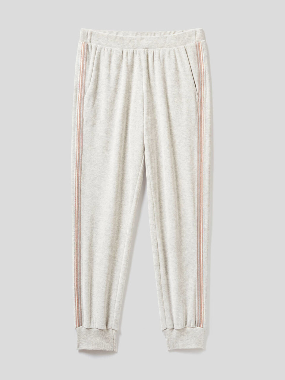 Chenille trousers with side bands image number 1