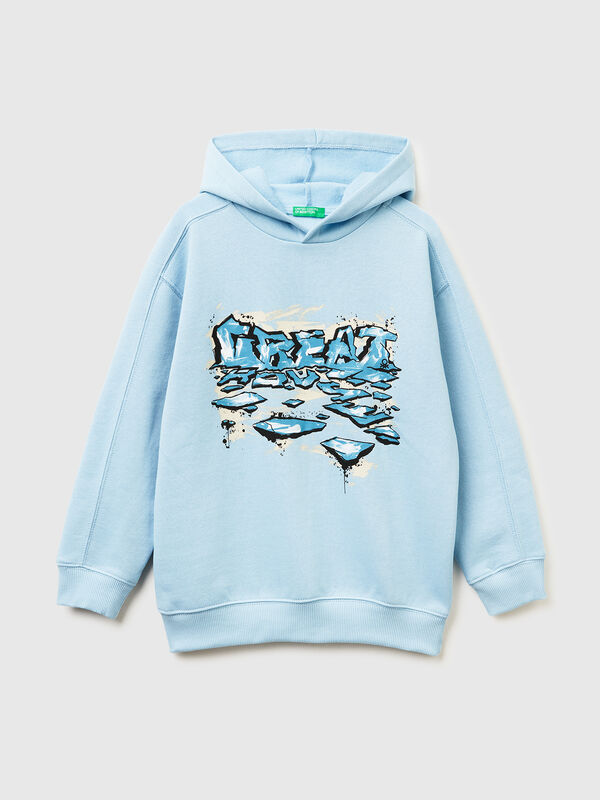 Warm sweatshirt in cotton with print Junior Boy