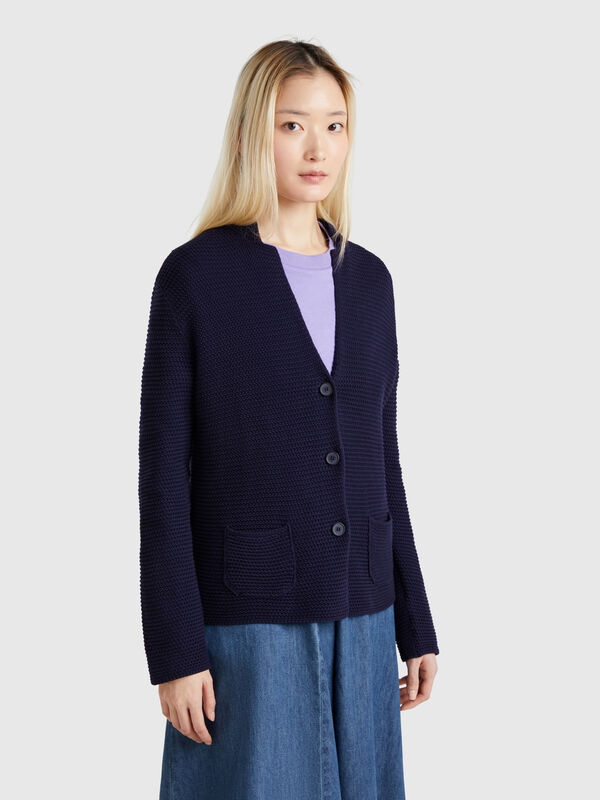 100% cotton knit jacket Women