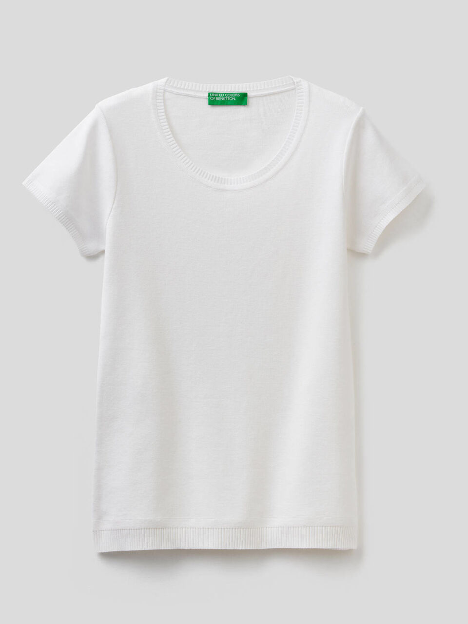 Short sleeve sweater in 100% cotton image number 1
