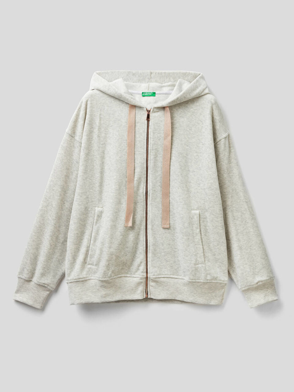 Sweatshirt with hood and lurex drawstring image number 1