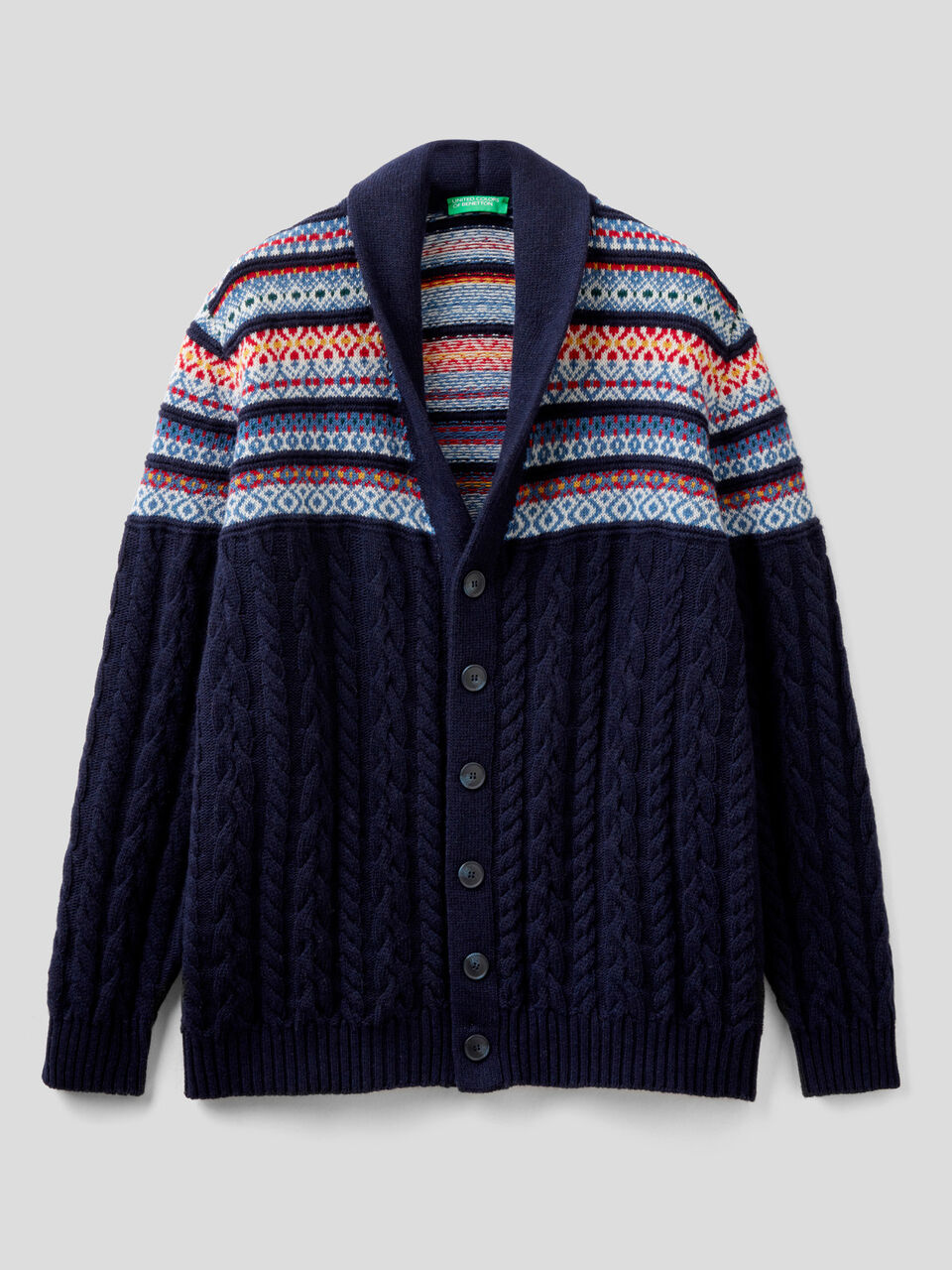 Cardigan with jacquard knit image number 1