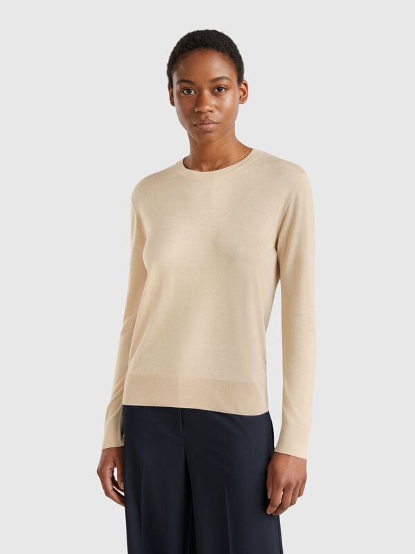 Long sleeve sweater in silk blend Women