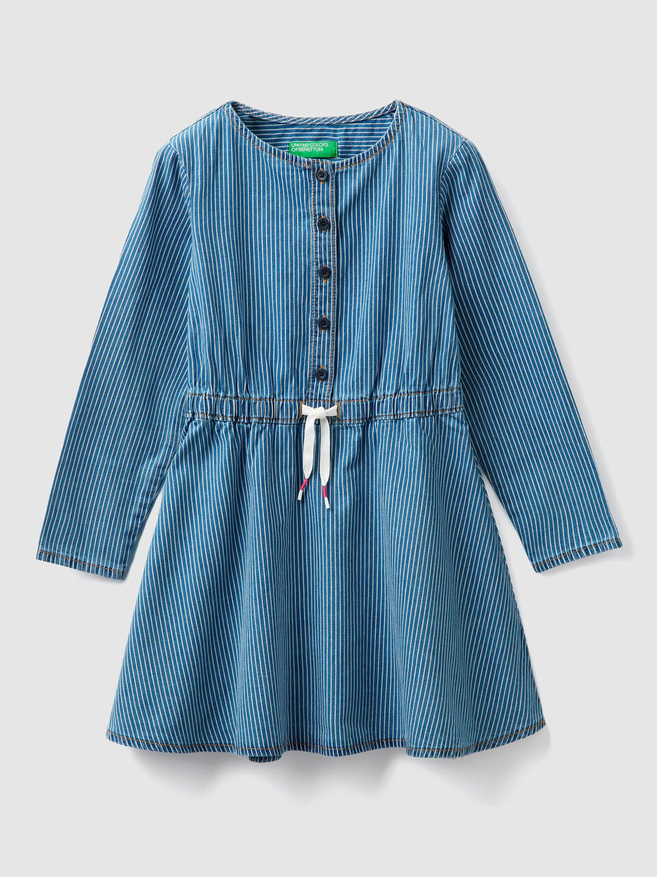 Striped chambray dress image number 1