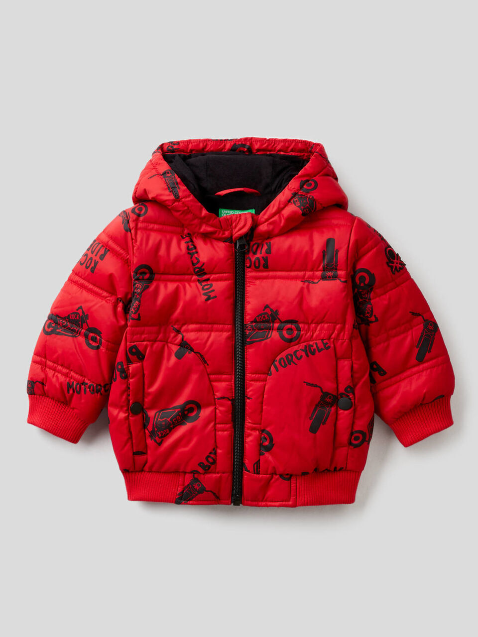 Patterned jacket with hood image number 1