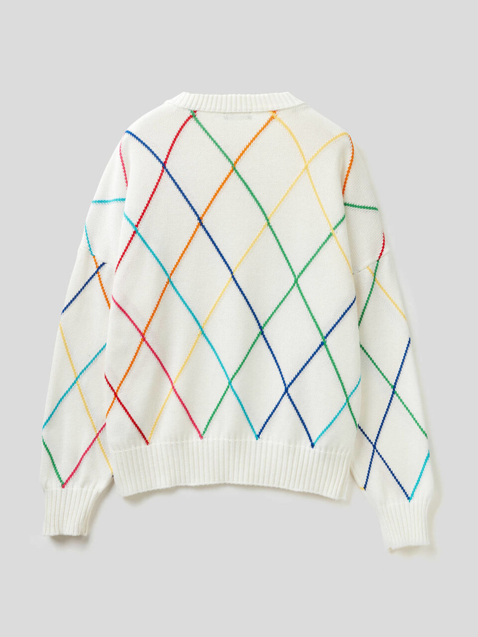 Sweater with multicolor diamonds image number 2