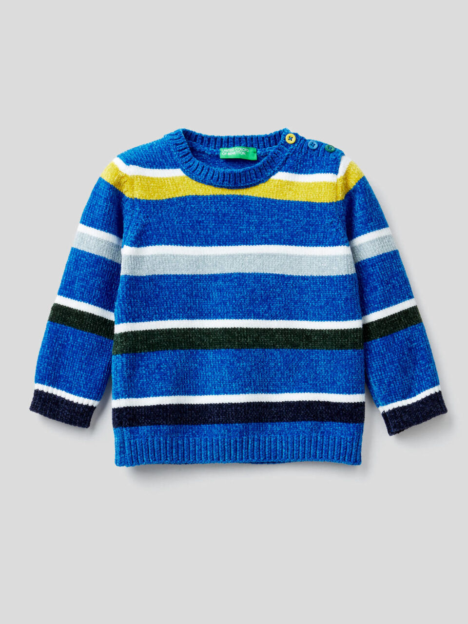 Striped chenille sweater image number 1