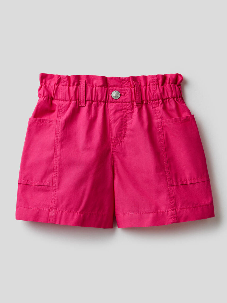 Paper bag shorts in 100% cotton image number 1