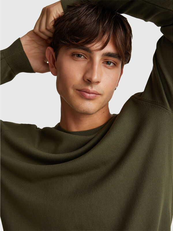 100% cotton crew neck top Men