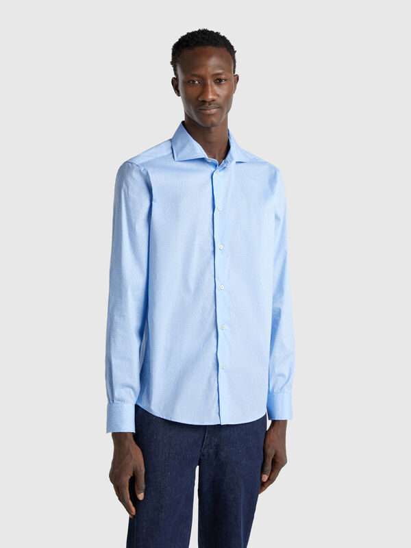 Patterned slim fit shirt Men